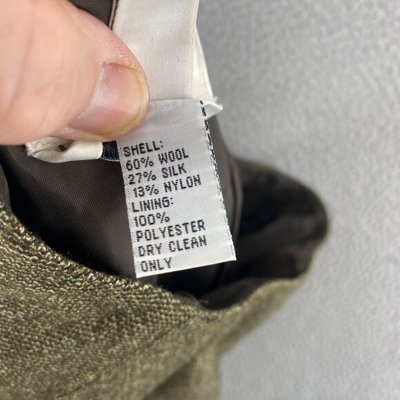 Talbots Skirt Womens 10 Green Wool Silk Blend Above Knee Straight Career Vintage - Picture 7 of 10